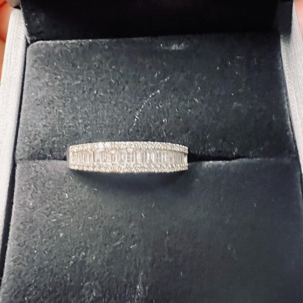 14K White Gold Diamond Band